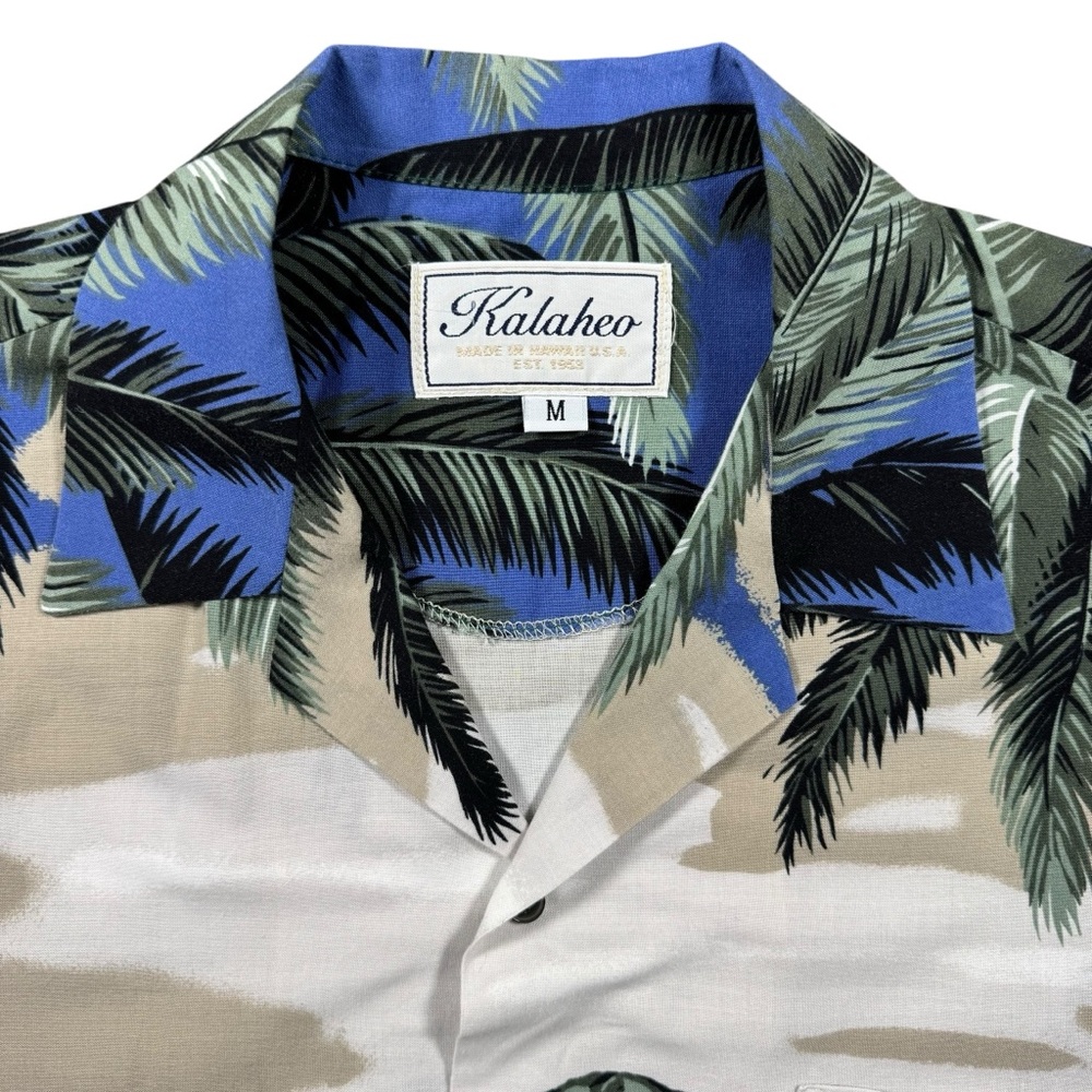 Kalaheo Hawaiian Beach Woody Car Camp Shirt Medium - Picture 3 of 8